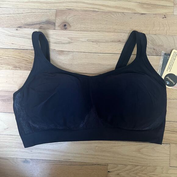 NEW Truekind Women's 2XL Everyday Comfort Straps Wireless Shaping Bra Black - Picture 1 of 9